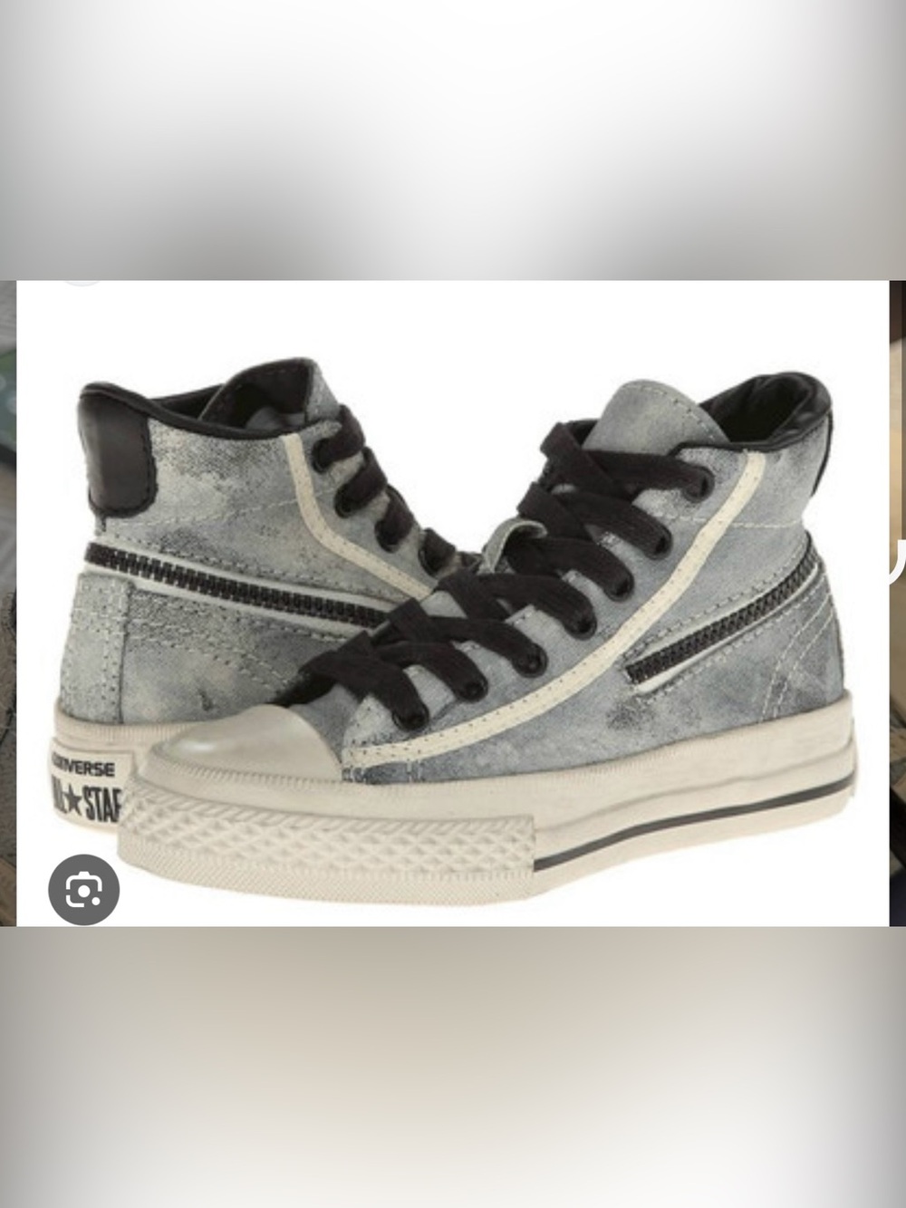 Converse Kids' Gray and Black High-Top Sneakers sz 3